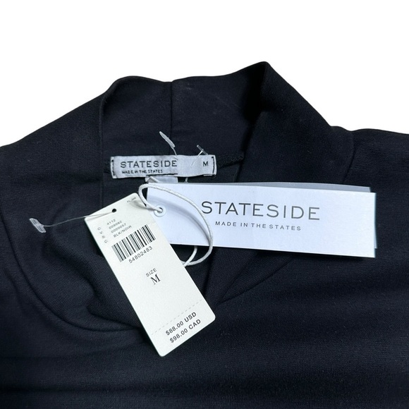 Stateside Anthropologie Black Mock Neck Long Sleeve Top Women’s US M - Picture 5 of 9